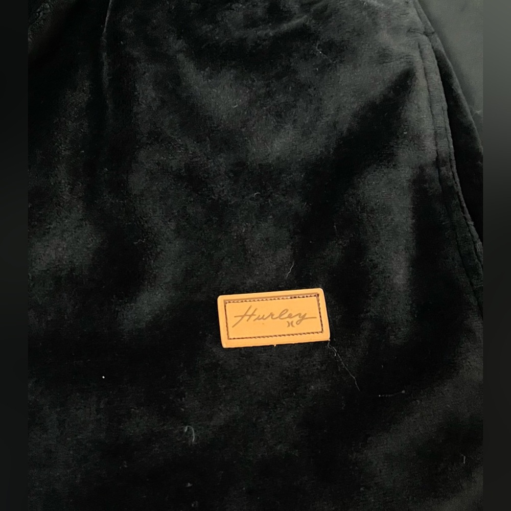 Hurley Black Velour Jogger Pants - Picture 3 of 6
